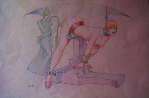 Frollo, Leone - original illustration on pink paper - (1990s) | Catawiki