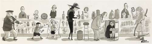  - Lot 1: CHARLES ADDAMS. (ADVERTISING) Morticia in the Market for Arsenic.
                                
