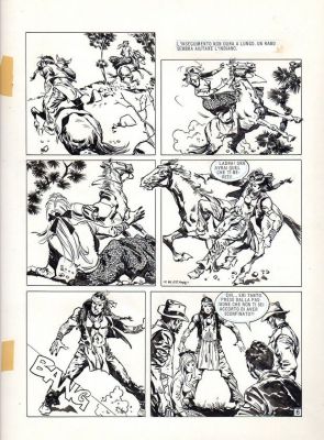 Giovanni Di Stefano | Tavola originale per Lanciostory 42 /1981 ‘Verso Nord’. Cm. 34 x 44. Anno di esecuzione 1981. Pagina 6. Firmata ab origine. | Art e Fumetto