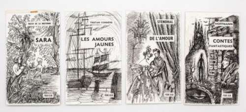 9 couvertures de romans sur carton Ã  l’encre de Chine… | Maison Good