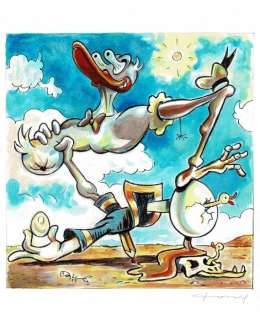Fernandez, Tony - Original Mixed Media Painting - Donald Duck inspired by Salvador Dali | Catawiki