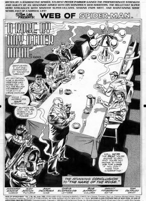 Alex Saviuk | Saviuk, Alex - Web of Spiderman #89 Pg 1 Splash, Birthpage of the New Kingpin At Crime Round Table 1992 | Cool Lines Art