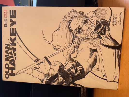 Steve Lieber | Old Man Hawkeye sketch by Aedandraws and Steve Lieber | Raremarq (Buy It Now)