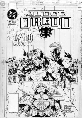 Williams III, JH - Judge Dredd #11 Dc Cover - Funeral For the Judge | Cool Lines Art