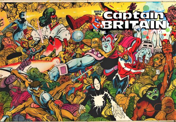 Davis, Alan - Captain Britain #6 Large Painted Wraparound Cover, Kaptain Briton Fights Technet - Marvel Uk, 1985