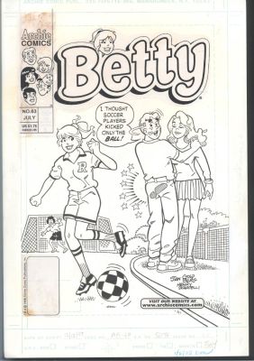 Stan Goldberg | Goldberg Cover - Betty Literally Kicks Archie’s Ass Issue Betty # 63 Page Cover | Koch Comic Art