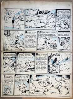 Vandersteen, Willy - Originele pagina (p.8) - Tussen Water en Vuur - O.I. inkt met blauwe steunkleur - (1946) | Catawiki