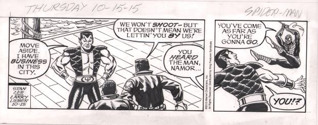 Larry Lieber | Spider-Man Daily Strip 10/15/15 - Namor & Spidey | Anthony’s Comic Book Art