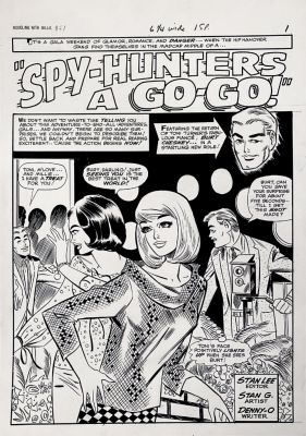 Stan Goldberg George Roussos | Modeling with Millie #51 P 1 Splash ’Spy-Hunters a Go-Go!’ (Large Art Splash) 1966 | Romitaman