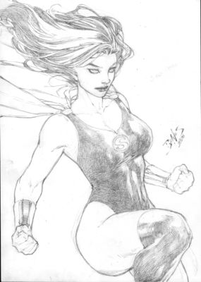 Ed Benes | Superwoman - 09"x12" Pencil | Ed Benes