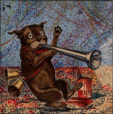 Richard F. Outcault | Buster Brown’s ’Tige’ Nice Early 1900S January Calendar Pinup (Hand Colored By Outcault!) | Romitaman