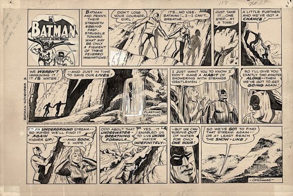 Al Plastino | Plastino, Al - Batman Sunday 11/3 1968, Batman Showers with Gal Penny - At Oax 2026 | Cool Lines Art