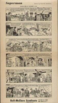 Wayne Boring | 1963 Superman Wayne Boring Original Comic Strip Proof Page Newspaper Production Art | ComicArtFans Classifieds