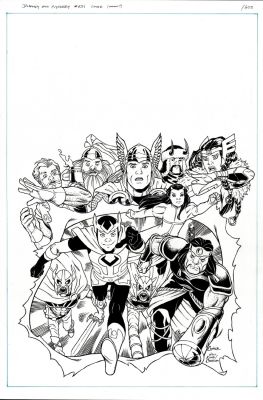 Amanda Conner | Journey Into Mystery #631 Large Art Cover (Giant-Size X-Men #1 Cover Homage with Thor & All Asgardian Gods!) 2011 | Romitaman