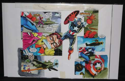 John Kalisz | Captain America #448 Pgs. 18 & 19 Color Guide Art - Cap, Bucky, And Baron Zemo - 1996 | Anthony’s Comic Book Art