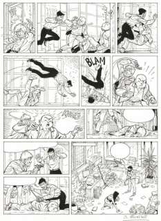 Alain Sikorski - lot 308 - Tif et Tondu, Fort Cigogne, planche originale Ã …