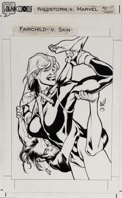 Adam Hughes | Fairchild Vs Skin - Card Art - Fleer #61 | Panel Page Art