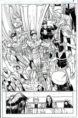 John Romita Jr., Klaus Janson | Action Comics #1027 P 21 Semi-Splash! (2Nd Best Page in Book! Supergirl, Superman, 2 Superboys, & Brainiac 5!) 2020 | Romitaman