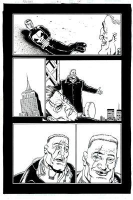 Jimmy Palmiotti, Steve Dillon | The Punisher #1 P 18 (Punisher Tied Up & Defeated By...the Russian! Twin Towers in Panel 3!) 2001 | Romitaman
