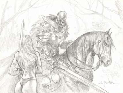 Sébastien GRENIER (né... - Lot 458 - Arawn Mine de plomb sur papier. Signé en bas Ã  droite,...