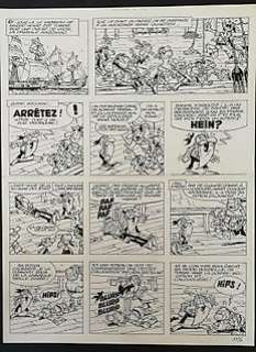 Remacle, Marcel - Barbe Noire et le Vieux Nick - 8 planches originales - Médecine de choc - (ca. ‘70). 