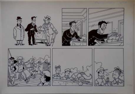 Morjaeu, Luc - Originele halve pagina (stroken 33 t/m 34 - plaat 9 A) - Suske en Wiske - Sterrenrood - (2014) | Catawiki