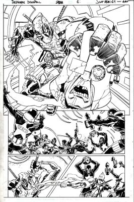 Scott Koblish | Despicable Deadpool #288 P 6 Semi-Splash (Nonstop Deadpool Battle!) 2017 | Romitaman