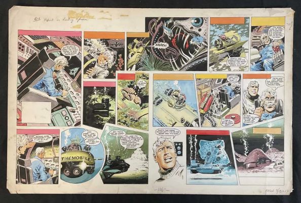 Lot 109 - EAGLE - original comic book artwork, double page centre spread by Gerry Haylock for The Guinea-Pig | Excalibur Auctions