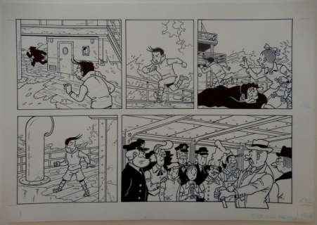 Morjaeu, Luc - Originele halve pagina (stroken 170 t/m 172 - plaat 43 B) - Suske en Wiske - Sterrenrood - (2014) | Catawiki