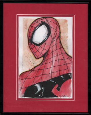 Pat Gleason | Spider-Man Ink & Watercolor Framed Commission - Signed | Anthony’s Comic Book Art