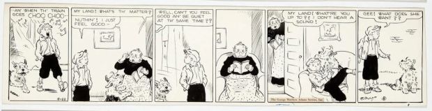 Cap Stubbs and Tippie Original Ink Daily Comic Strip Art Signed and Drawn by Edwina Dumm AM08 | Charles Scott Gallery