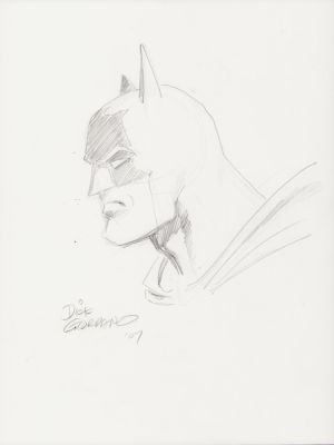 Dick Giordano | Batman Side Profile Pencil Art Commission - Signed 2007 | Anthony’s Comic Book Art