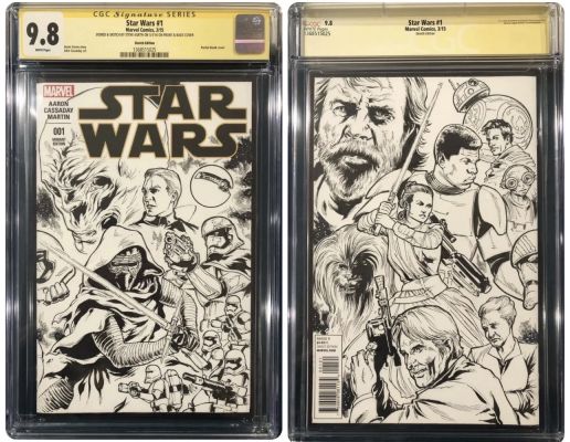 Steve Kurth Star Wars #1 CGC 9.8 Front and Back Original Sketch