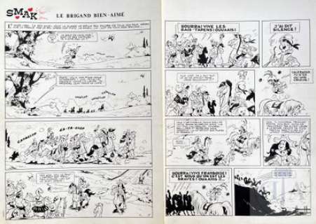Mazel/Smak le brigand bien-aimé. Double planche originale… | Dagoty
