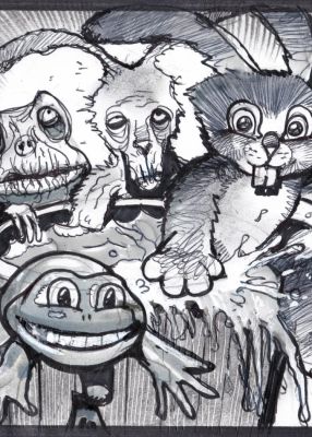 Simon Bisley – Salty Dogs Card art – Ink – Bucket of youth | Berserker Art