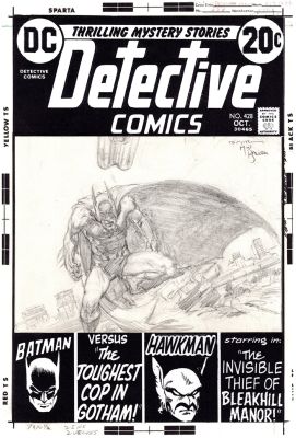 Michael Kaluta | Kaluta, Mike - Detective Comics #428 Cover Pencils, Batman Vs Gun Ala Origin 1St Shotgun Smith Gcpd 1972 | Cool Lines Art