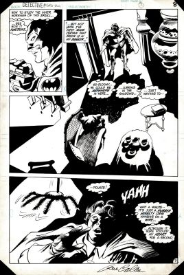 Gene Colan Bob Smith | Detective Comics #540 P 7 Semi-Splash (Batman & Robin Get Spooked!) 1984 | Romitaman