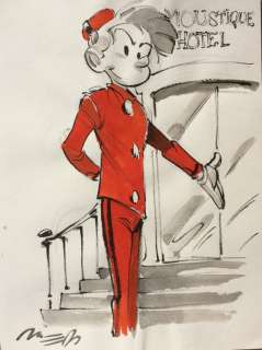 Munuera  - Dessin original - Spirou - ’Moustique hotel’ | Catawiki