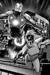 Cafu - Invincible Iron Man 1 pg 22 Monoprint