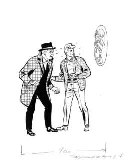 Tibet | RIC HOCHET. TRAQUENARD AU HAVRE. Exceptionnelle illustration de page | Coutau Bégarie