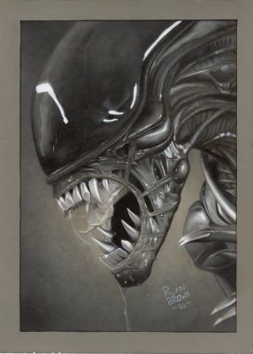 Ryan Brown – Alien painting | Berserker Art