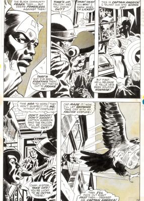 Gene Colan – Captain America 126p8 1970 – FIRST EVER Falcon in Captain America costume | Berserker Art