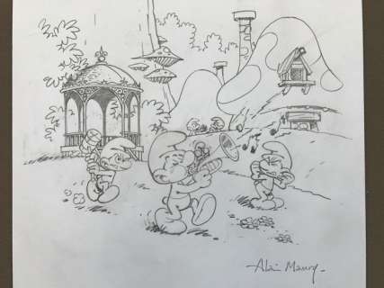 Maury, Alain - Dessin original - Les Schtroumpfs - Studio Peyo | Catawiki