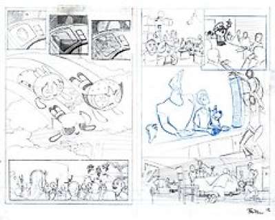 Scooby Doo & Powerpuff Girls - Dexter Johnny Bravo - original comic ART Tom Feister 