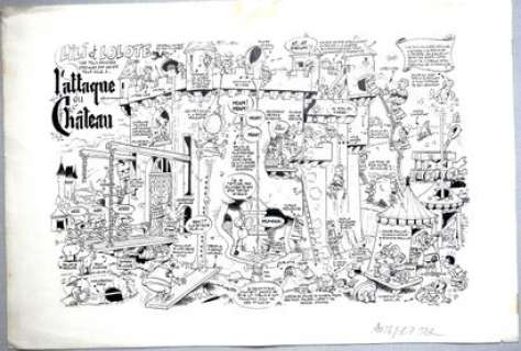 Château - Planche... | Château - Planche originale de l’histoire de" Lili... | Farrando