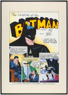 SHELDON MOLDOFF "THE LEGEND OF THE BATMAN" LARGE FRAMED ORIGINAL ART. | Hake’s