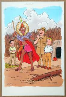 Suske en Wiske - "De Rinoramp" - Originele tekening | Catawiki