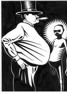 Thierry Guitard - LA FAMINE Encre de Chine 32 x 24 cm Inédit