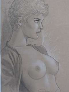 Renaud - Dessin original - Portrait érotique de Jessica Blandy | Catawiki