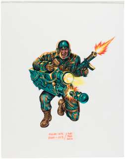 G.I. JOE BULLET-PROOF FINAL CARD ORIGINAL ART BY DOUG HART. | Hake’s